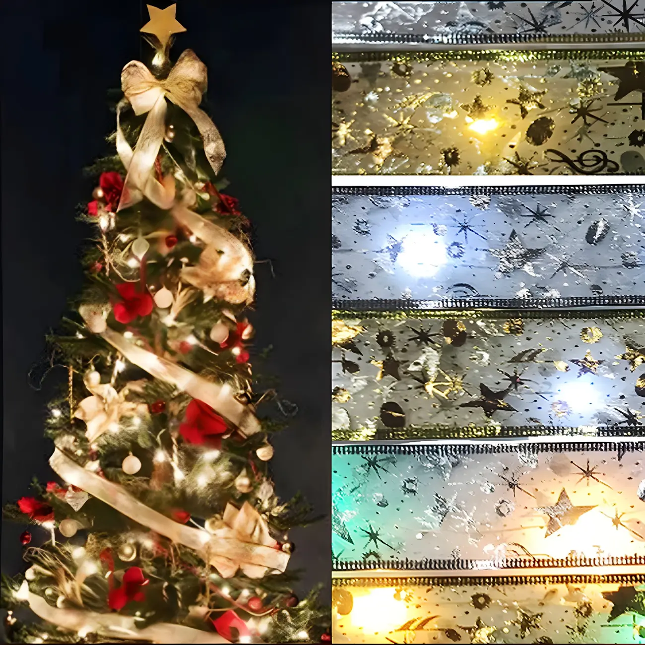 Retro LED Battery Operated Ribbon String Lights for Xmas Decor Image - 3 | homeyfad
