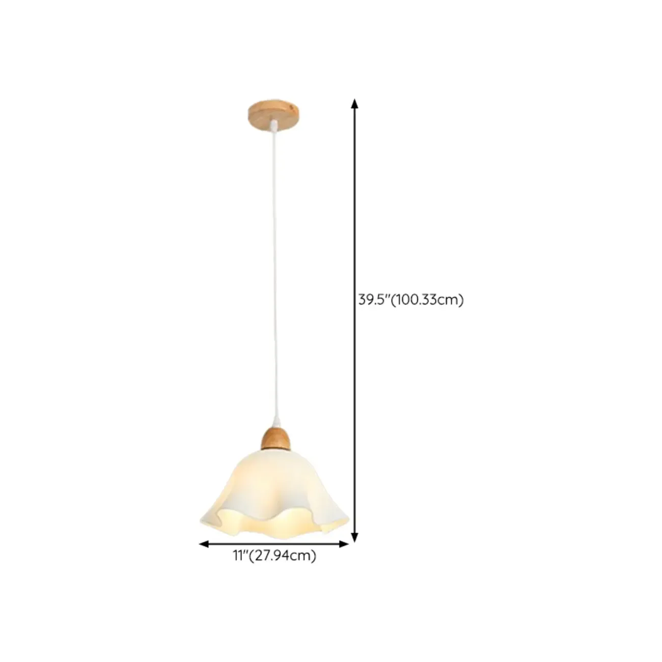 3 Light Milky Glass Floral LED Pendant Light for Dining Room #size