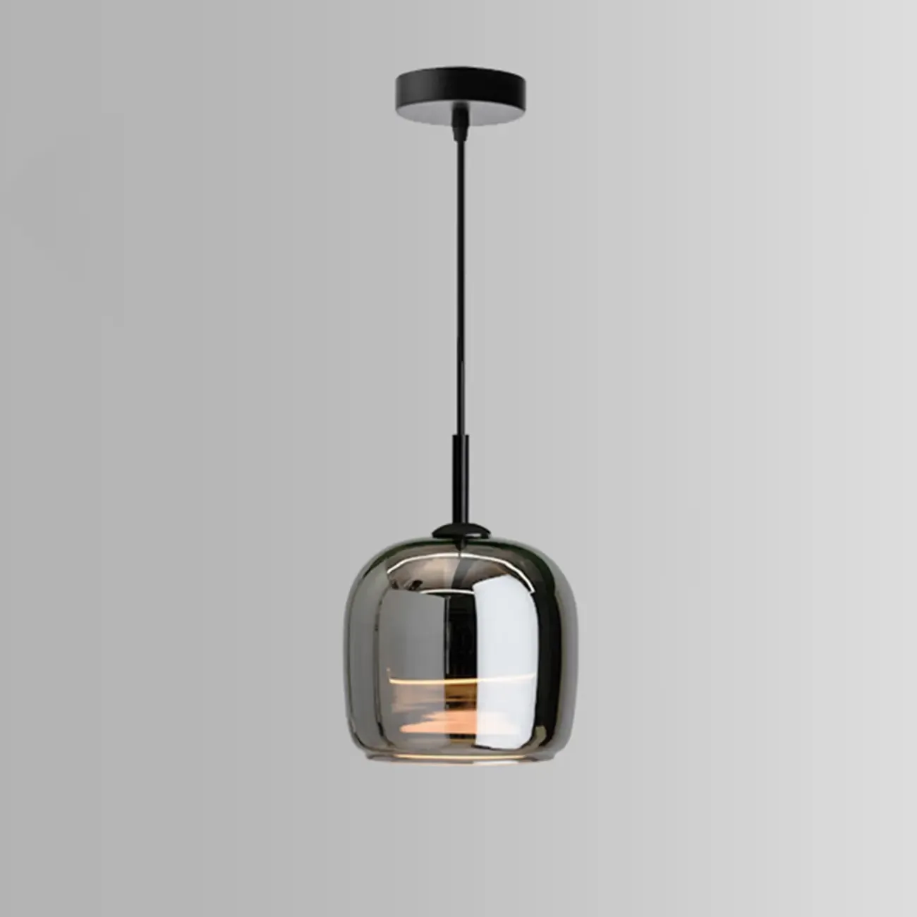 Modern 3 Light Bright Black Glass Jar Pendant Light for Dining Room Image - 2