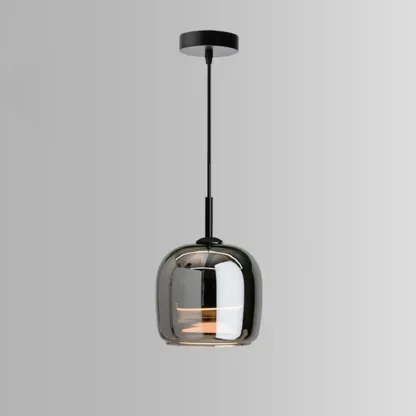 Modern 3 Light Bright Black Glass Jar Pendant Light for Dining Room Image - 2