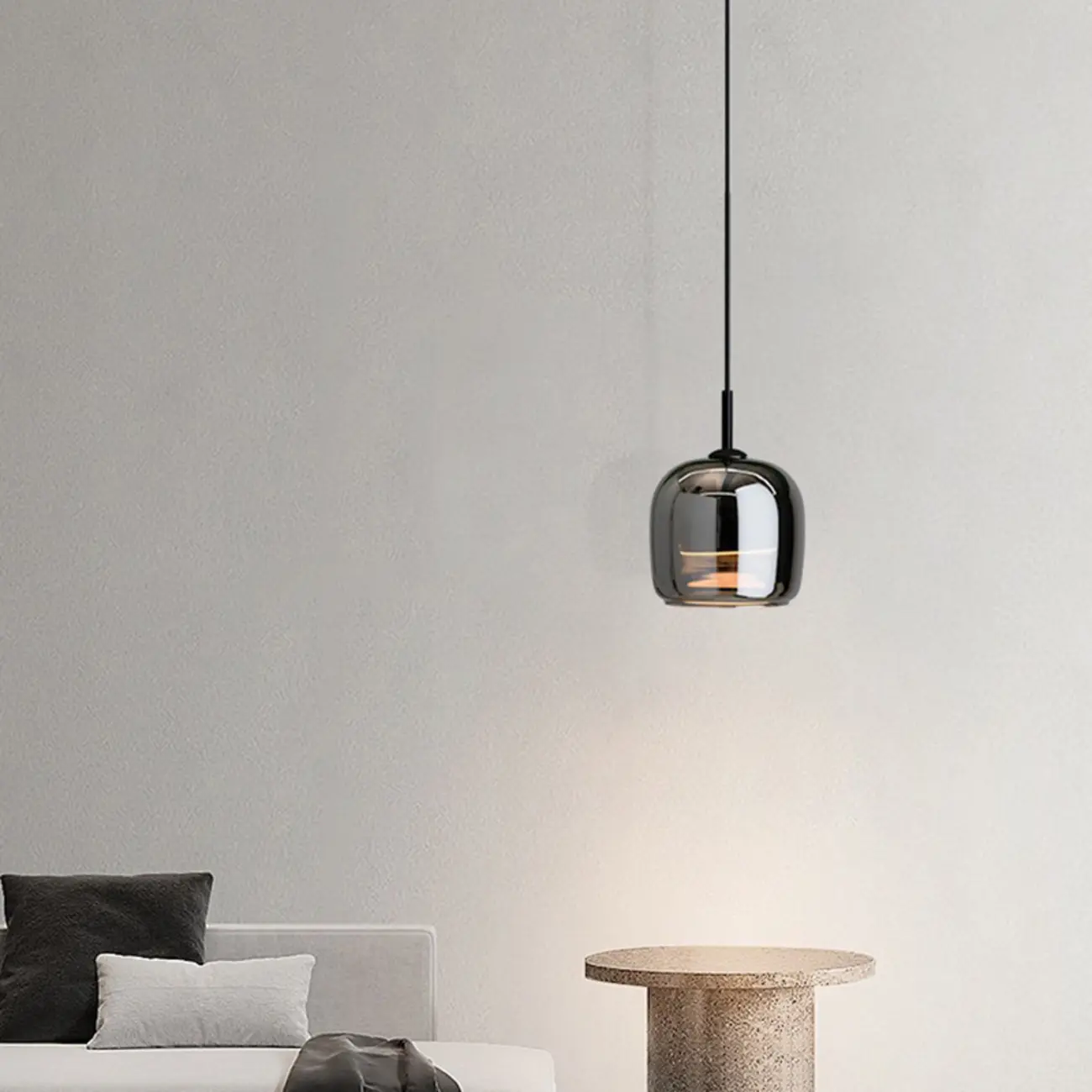 Modern 3 Light Bright Black Glass Jar Pendant Light for Dining Room Image - 4 | homeyfad