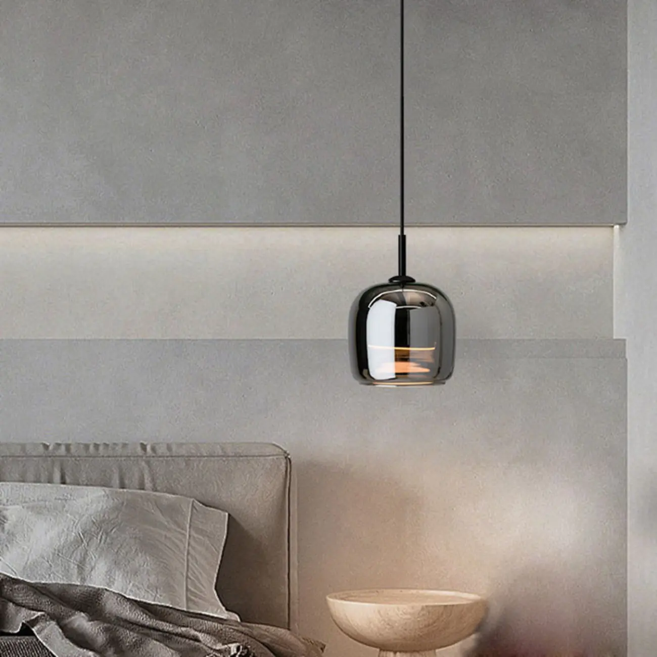 Modern 3 Light Bright Black Glass Jar Pendant Light for Dining Room Image - 5 | homeyfad