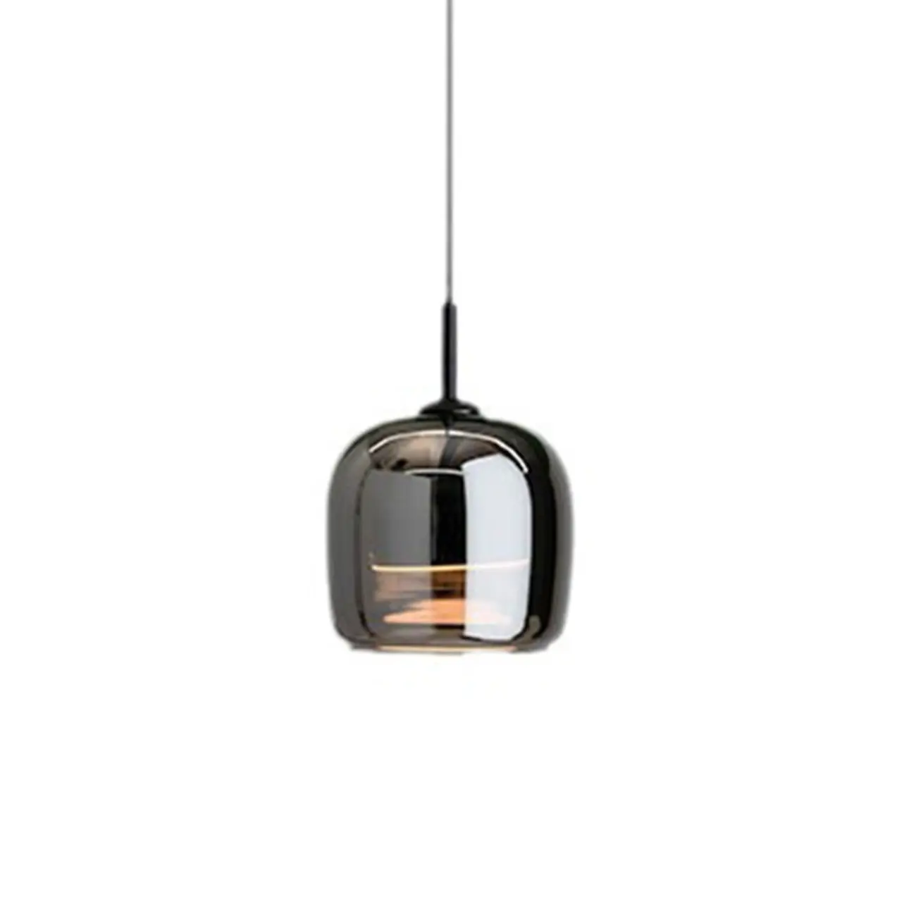 Modern 3 Light Bright Black Glass Jar Pendant Light for Dining Room Image - 7 | homeyfad