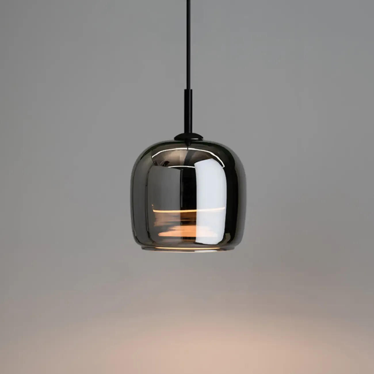 Modern 3 Light Bright Black Glass Jar Pendant Light for Dining Room Image - 8