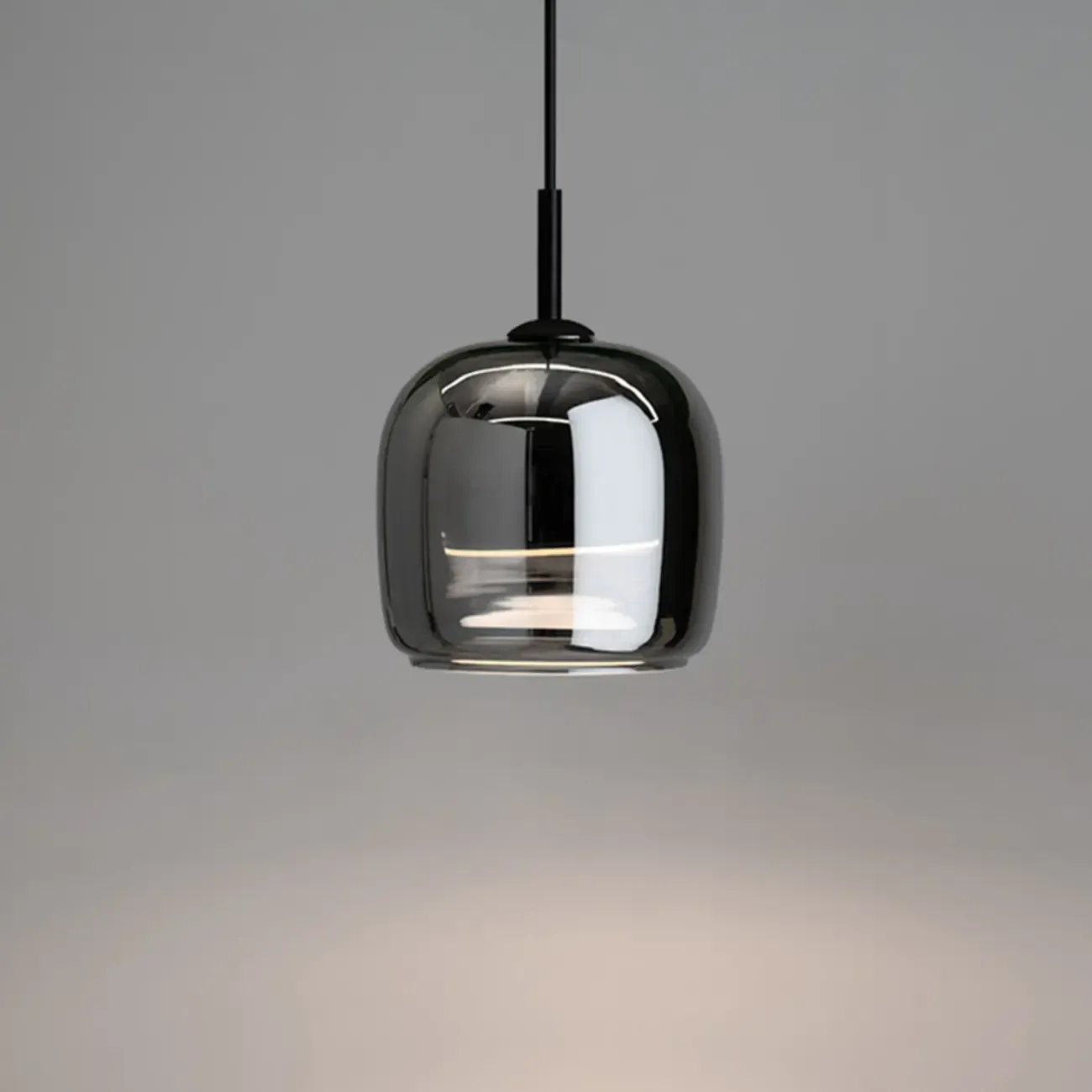 Modern 3 Light Bright Black Glass Jar Pendant Light for Dining Room Image - 9