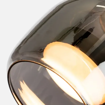 Modern 3 Light Bright Black Glass Jar Pendant Light for Dining Room Image - 11