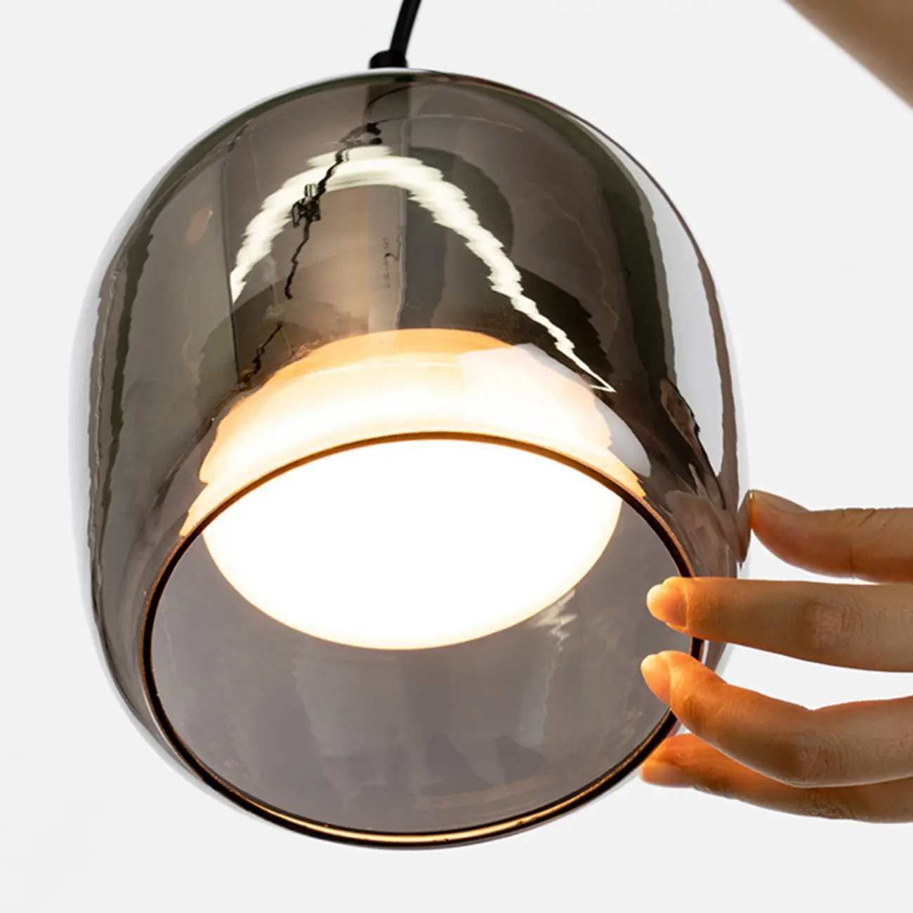 Modern 3 Light Bright Black Glass Jar Pendant Light for Dining Room Image - 12 | homeyfad