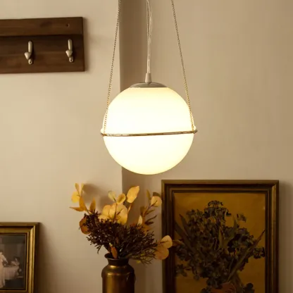 Natural Cylinder Wood Pendant Light for Living Room. Image - 3