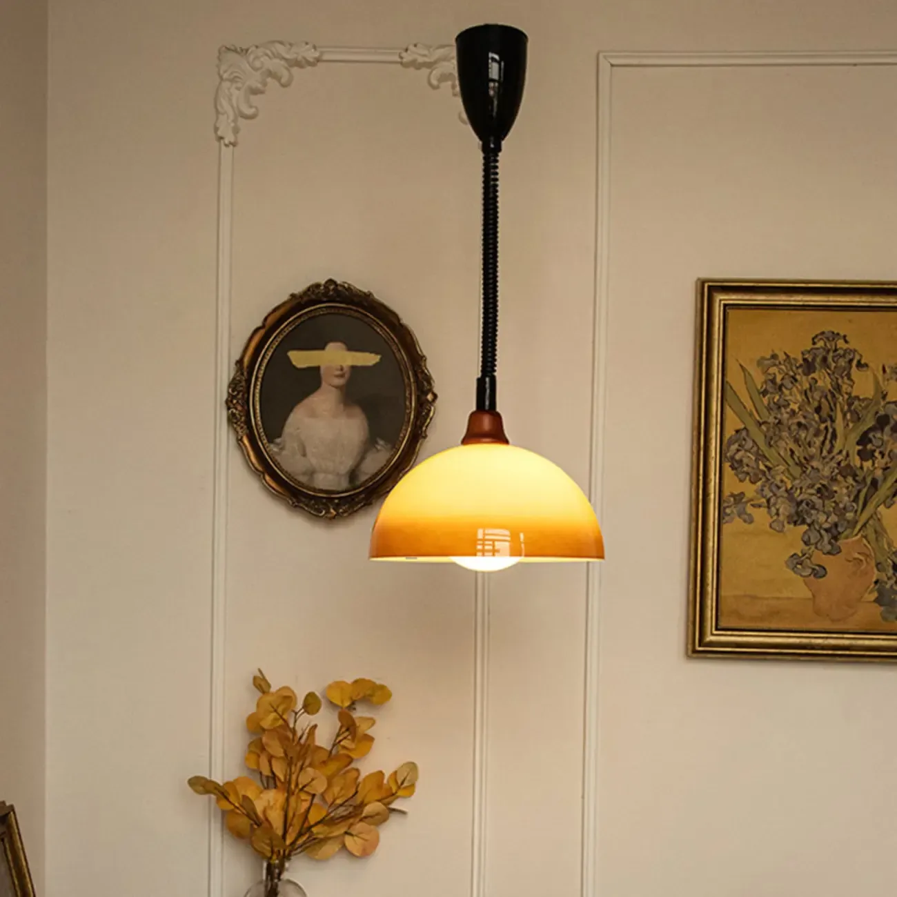 Natural Cylinder Wood Pendant Light for Living Room. Image - 5
