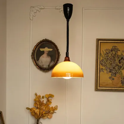 Natural Cylinder Wood Pendant Light for Living Room. Image - 5
