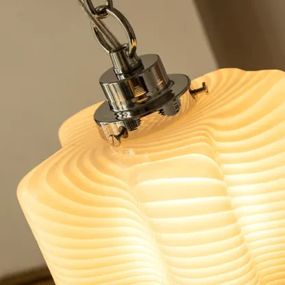 Natural Cylinder Wood Pendant Light for Living Room. Image - 13