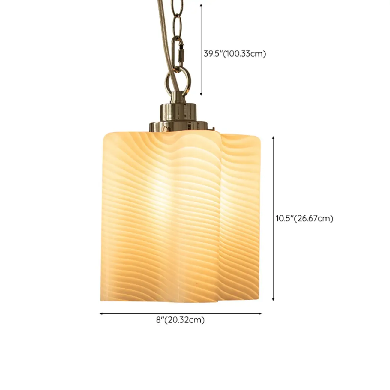 Natural Cylinder Wood Pendant Light for Living Room. #size