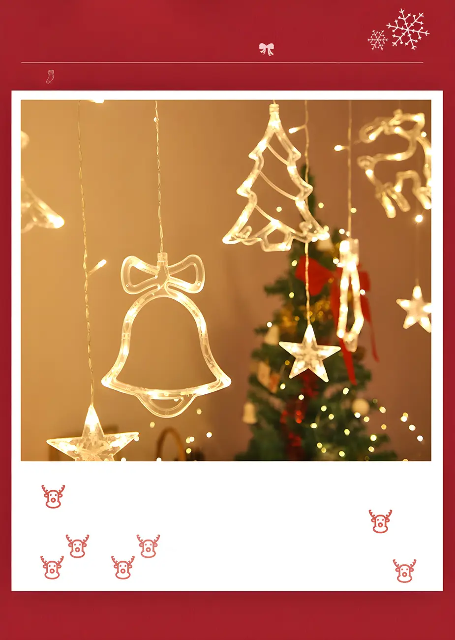 Nordic Clear LED Christmas Tree & Deer String Lights Image - 14 | homeyfad