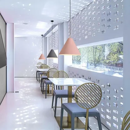 Minimalist Aluminum Colorful Cone Pendant Lamp Image - 5