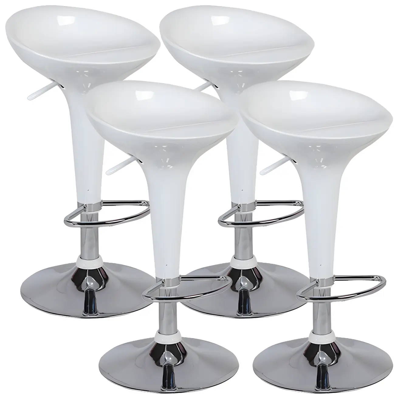 Adjustable Swivel Bar Stools Chrome Kitchen Island Image - 12 | homeyfad