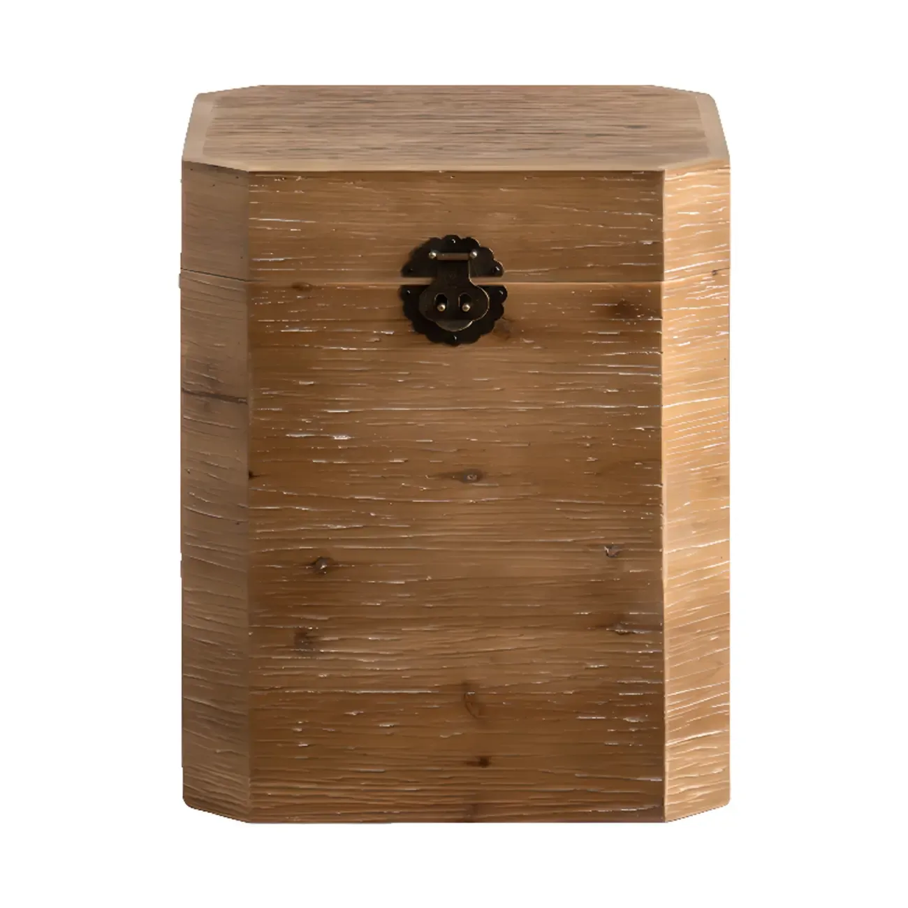 Natural Finish Square Rustic Wood End Table for Decor Image - 10