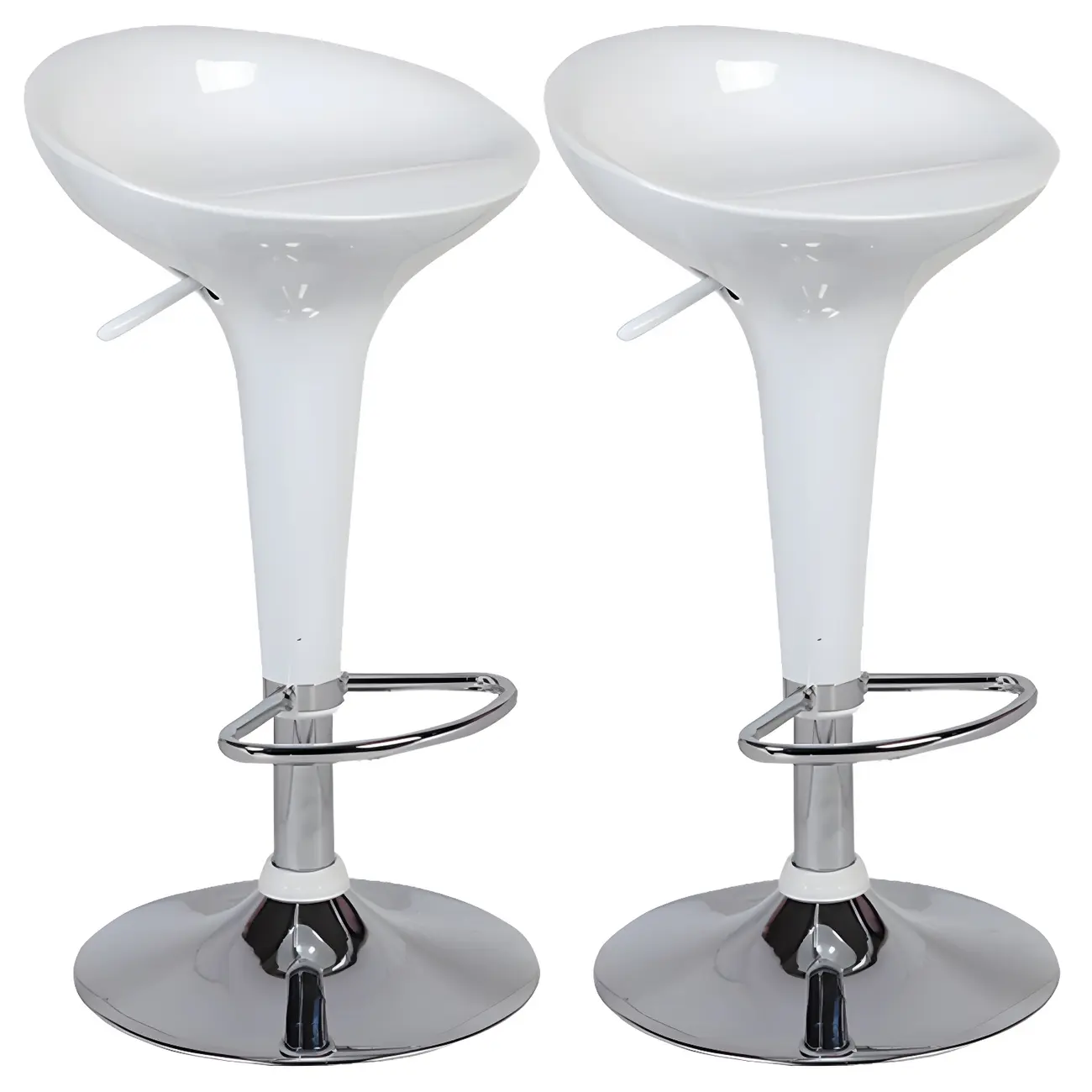 Adjustable Swivel Bar Stools Chrome Kitchen Island Image - 14 | homeyfad