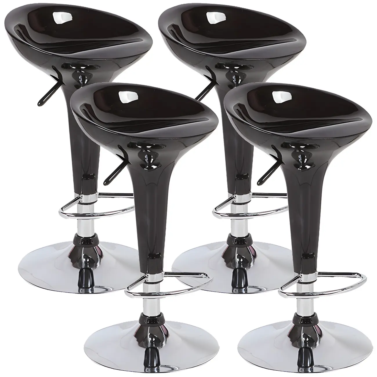 Adjustable Swivel Bar Stools Chrome Kitchen Island Image - 11 | homeyfad