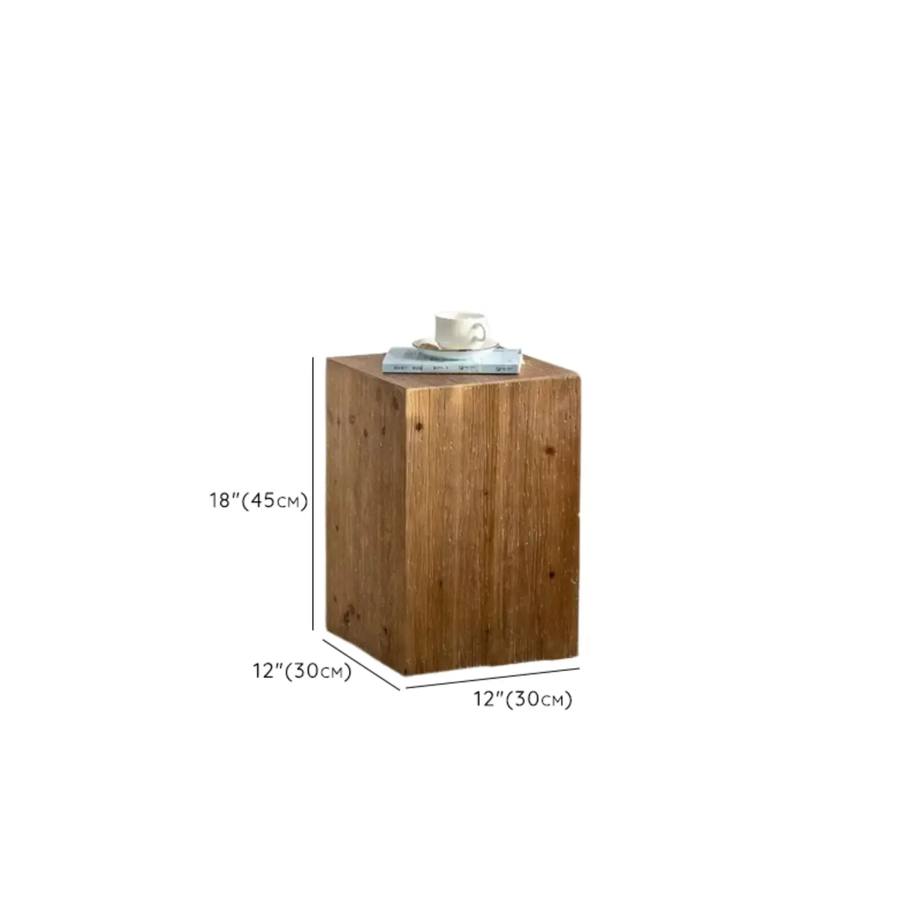 Natural Finish Square Rustic Wood End Table for Decor Image - 17 | homeyfad