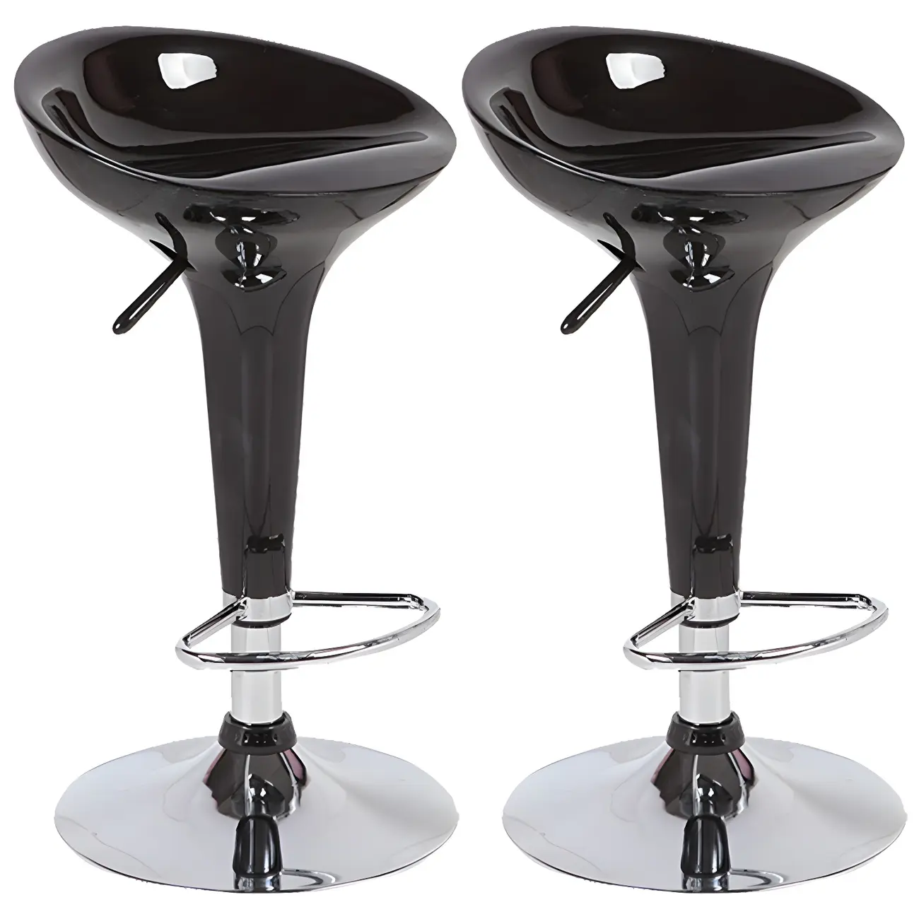 Adjustable Swivel Bar Stools Chrome Kitchen Island Image - 10 | homeyfad