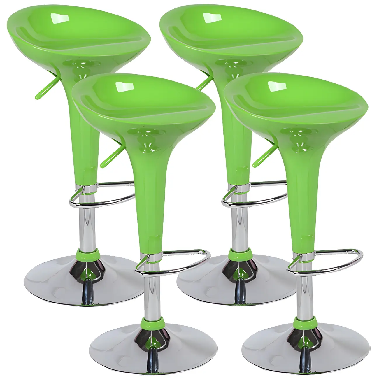 Adjustable Swivel Bar Stools Chrome Kitchen Island Image - 17 | homeyfad