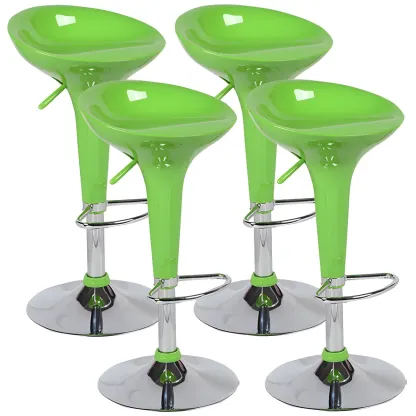 Adjustable Swivel Bar Stools Chrome Kitchen Island Image - 17