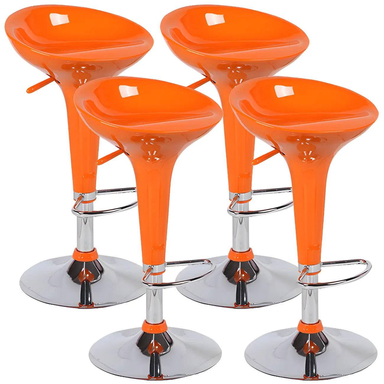 Adjustable Swivel Bar Stools Chrome Kitchen Island Image - 20 | homeyfad