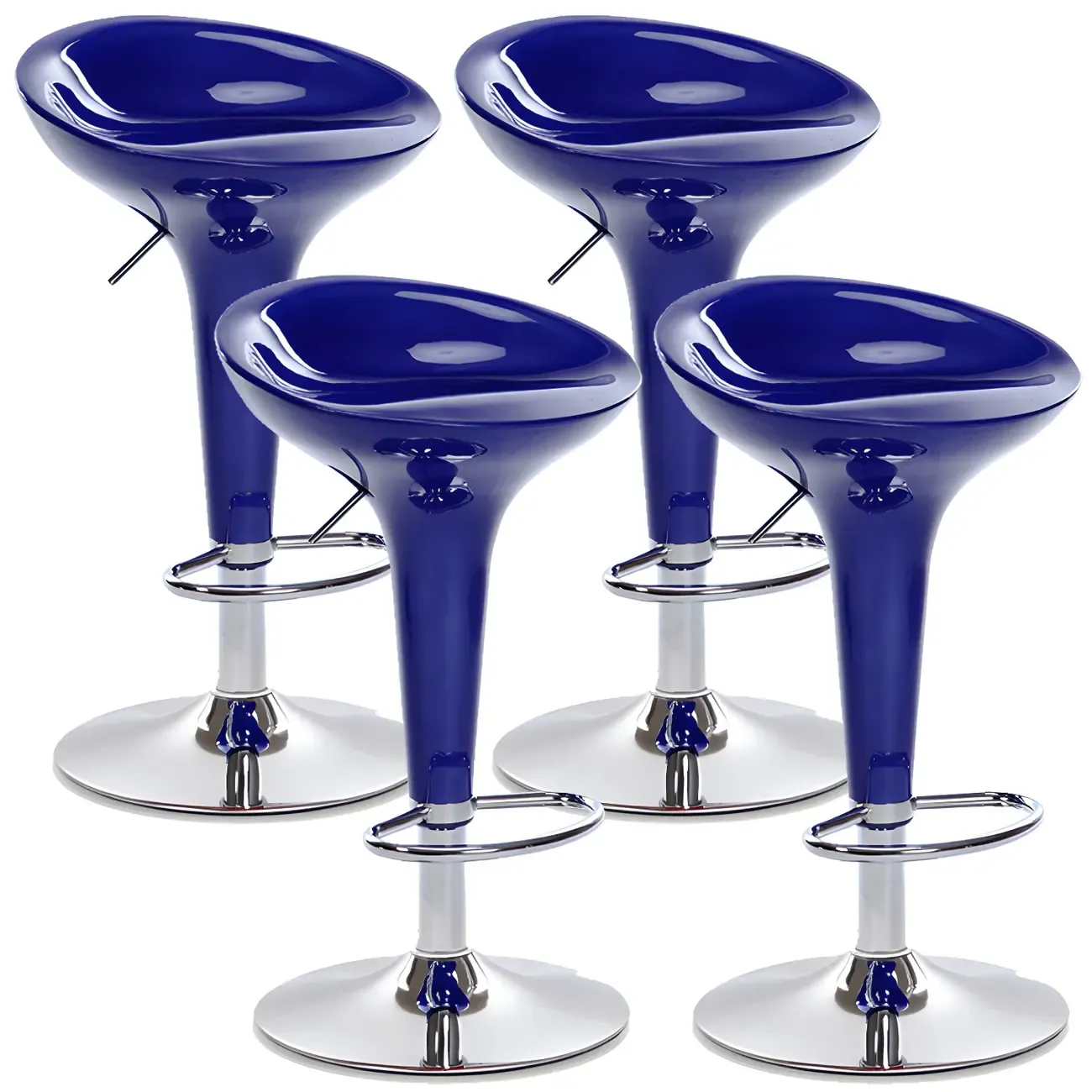 Adjustable Swivel Bar Stools Chrome Kitchen Island Image - 23