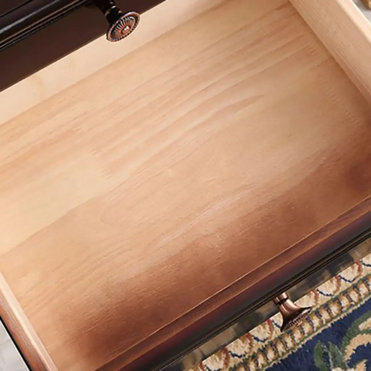 2-Drawer Wood End Table with Storage for Living Room Image - 11