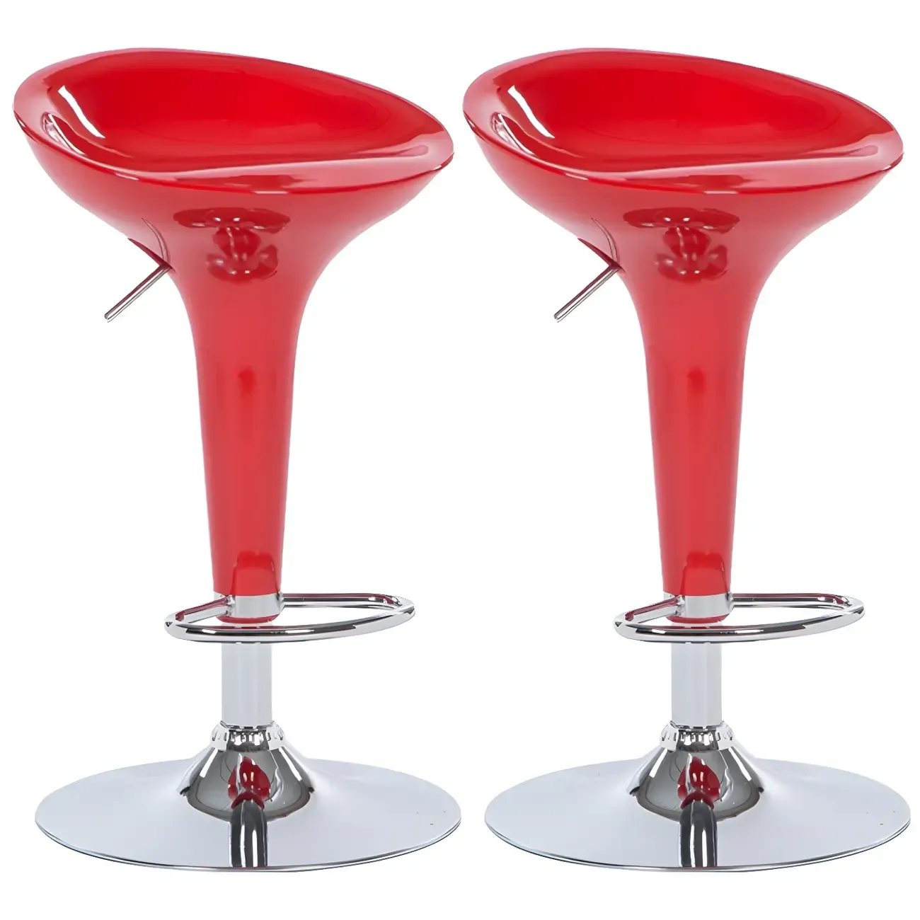 Adjustable Swivel Bar Stools Chrome Kitchen Island Image - 28