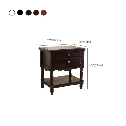 2-Drawer Wood End Table with Storage for Living Room #size