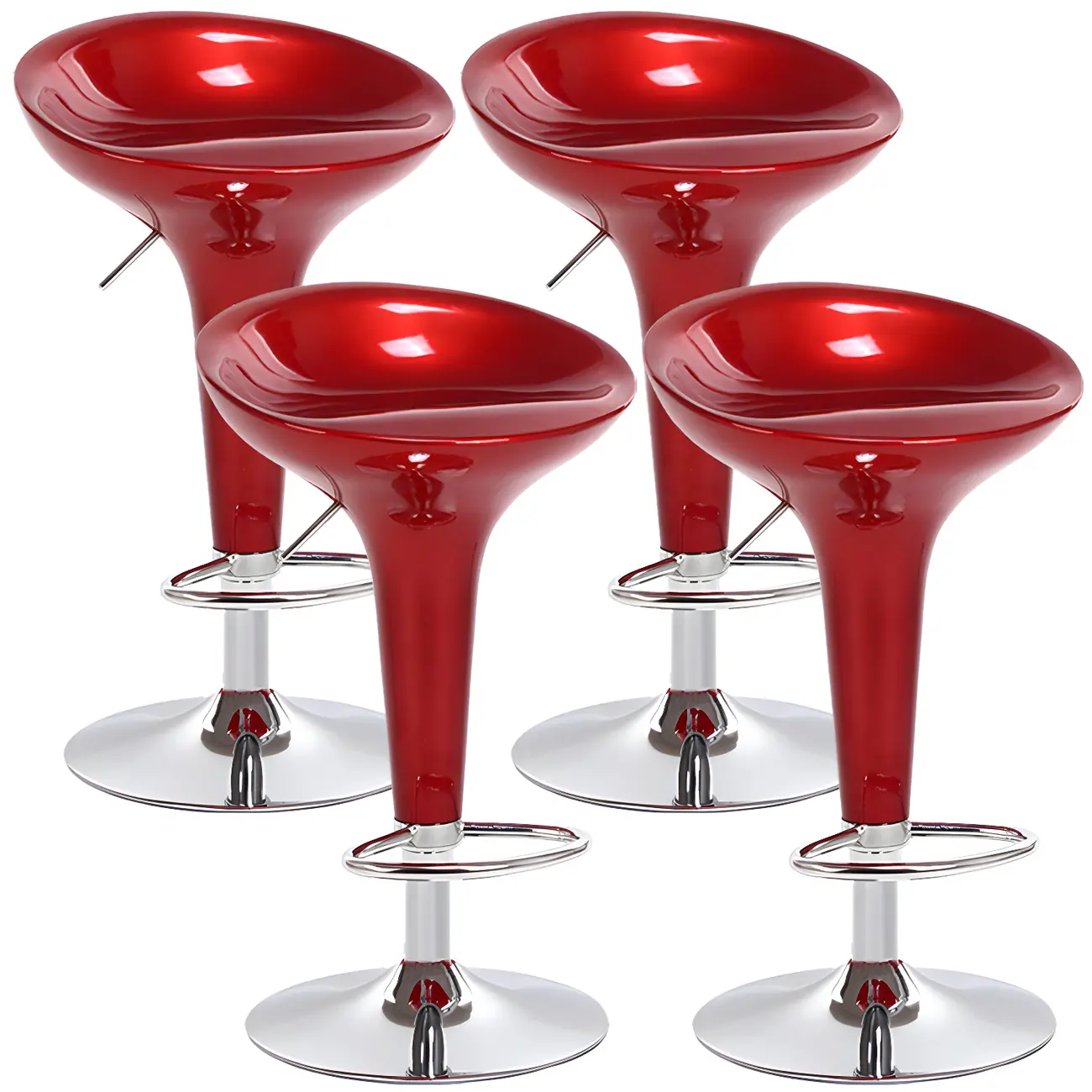 Adjustable Swivel Bar Stools Chrome Kitchen Island Image - 29 | homeyfad