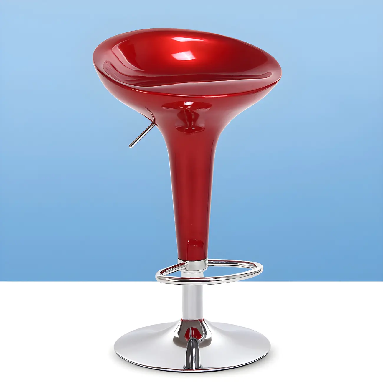 Barrel-Shaped Adjustable Plastic Swivel Bar Stool 