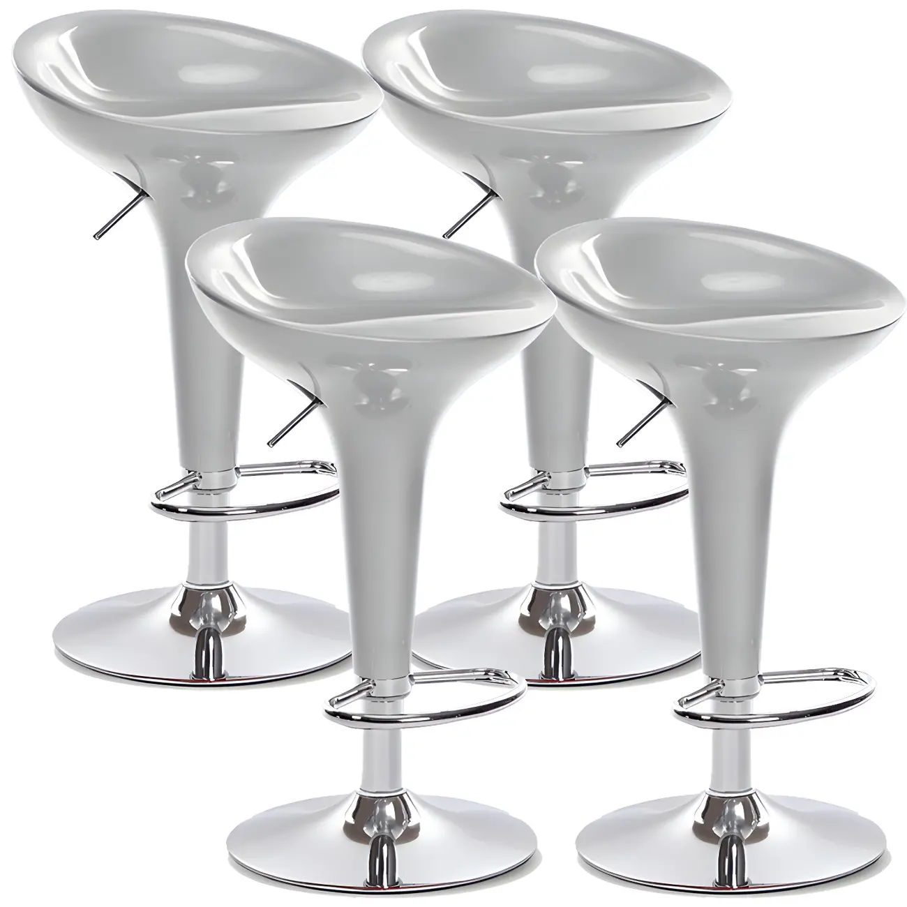 Adjustable Swivel Bar Stools Chrome Kitchen Island Image - 32 | homeyfad