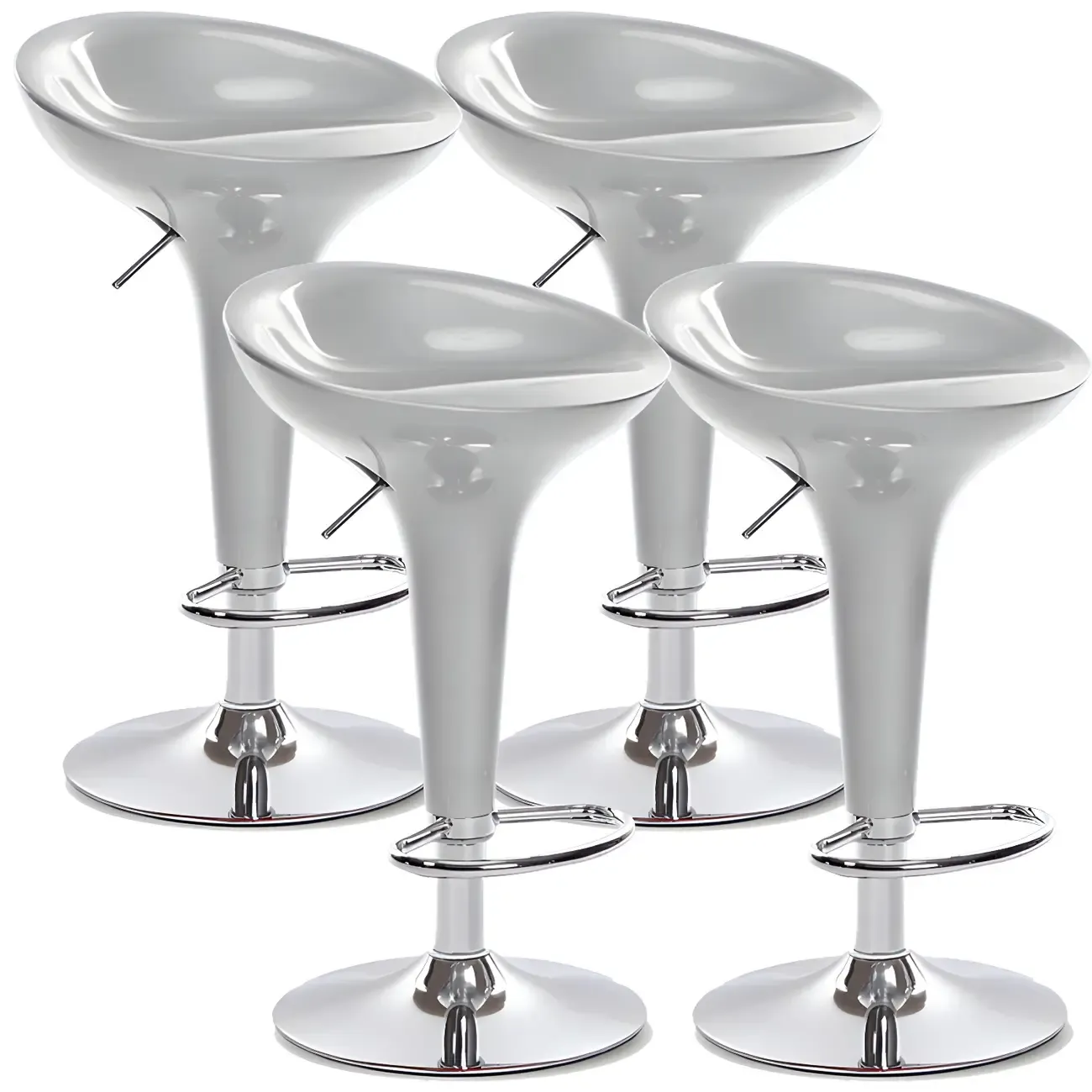 Adjustable Swivel Bar Stools Chrome Kitchen Island Image - 32