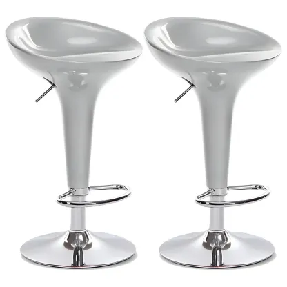 Adjustable Swivel Bar Stools Chrome Kitchen Island Image - 34