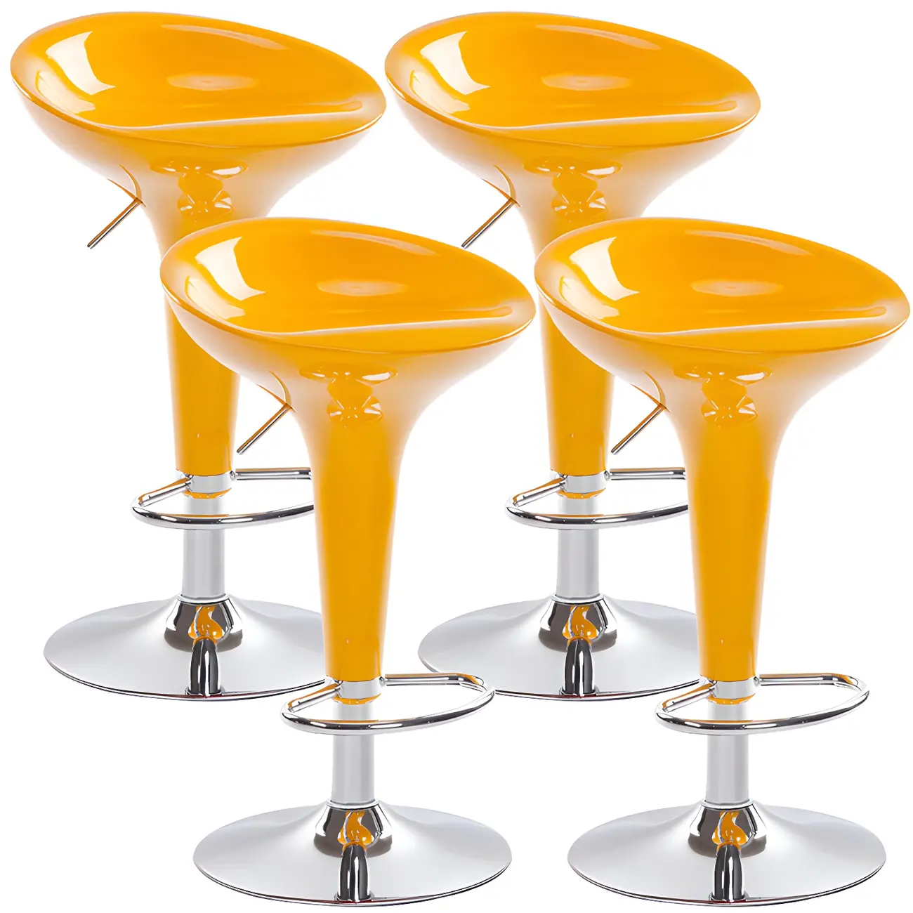 Adjustable Swivel Bar Stools Chrome Kitchen Island Image - 35 | homeyfad