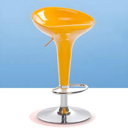 Adjustable Swivel Bar Stools Chrome Kitchen Island Image - 36