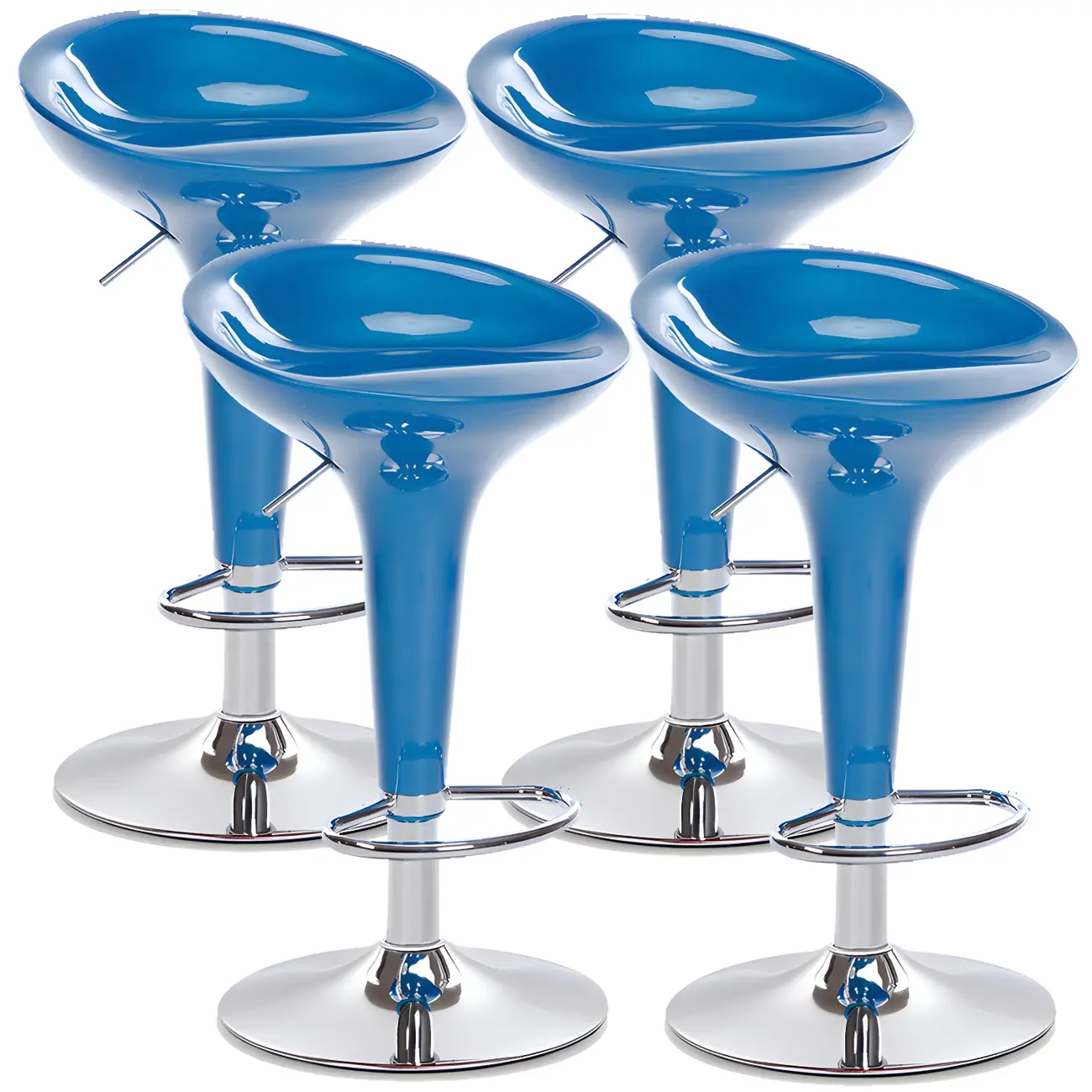 Adjustable Swivel Bar Stools Chrome Kitchen Island Image - 38 | homeyfad