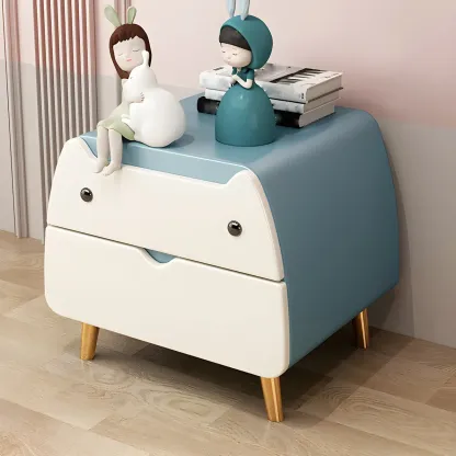 Cute Cat Shape Scandinavian Nightstand in Pink with 2 Drawers Image - 8