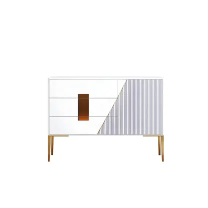 Glam Sleek Wooden Sideboard with Drawers  Image - 6