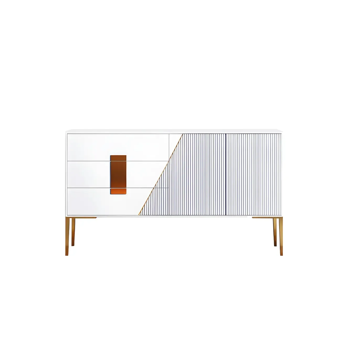 Glam Sleek Wooden Sideboard with Drawers  Image - 8