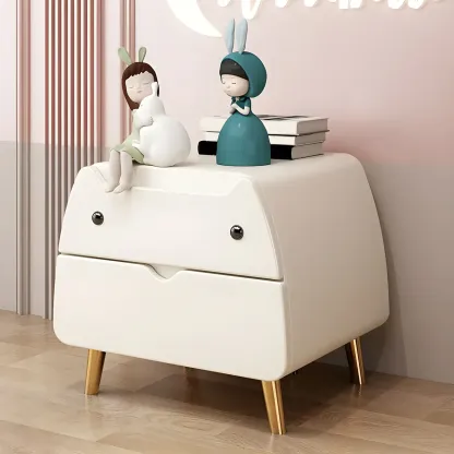 Cute Cat Shape Scandinavian Nightstand in Pink with 2 Drawers Image - 13
