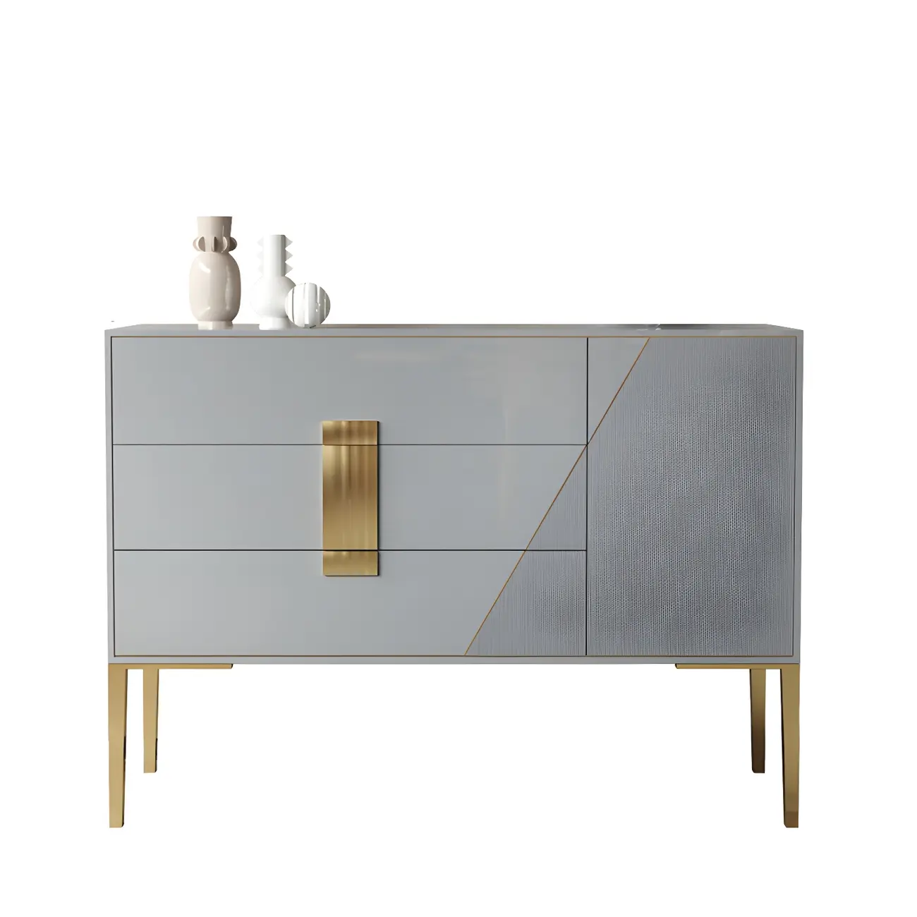 Glam Sleek Wooden Sideboard with Drawers  Image - 9 | homeyfad