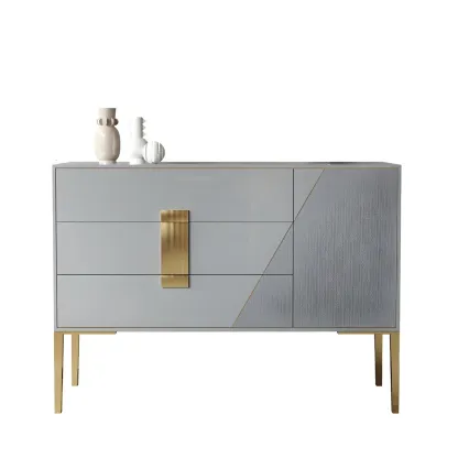 Glam Sleek Wooden Sideboard with Drawers  Image - 9