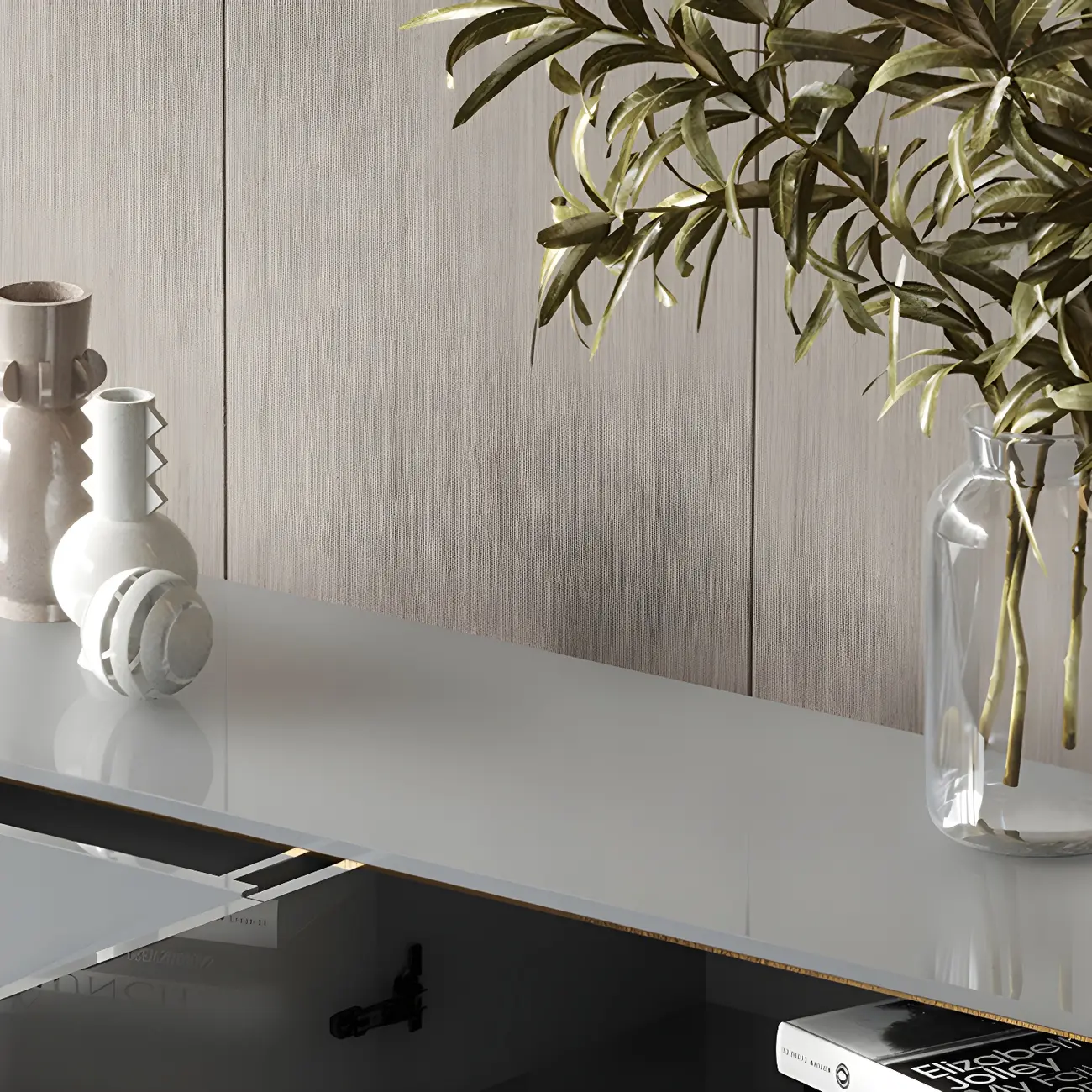 Glam Sleek Wooden Sideboard with Drawers  Image - 10 | homeyfad