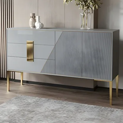 Glam Sleek Wooden Sideboard with Drawers  Image - 13