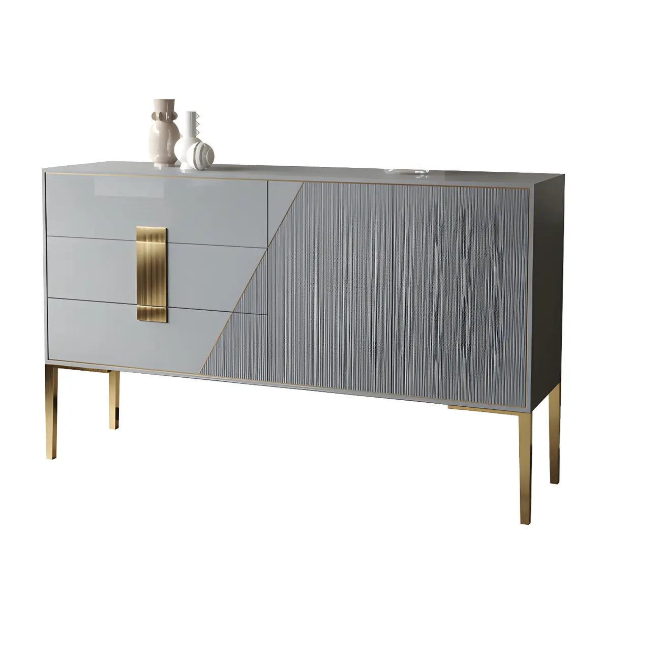 Glam Sleek Wooden Sideboard with Drawers  Image - 16 | homeyfad