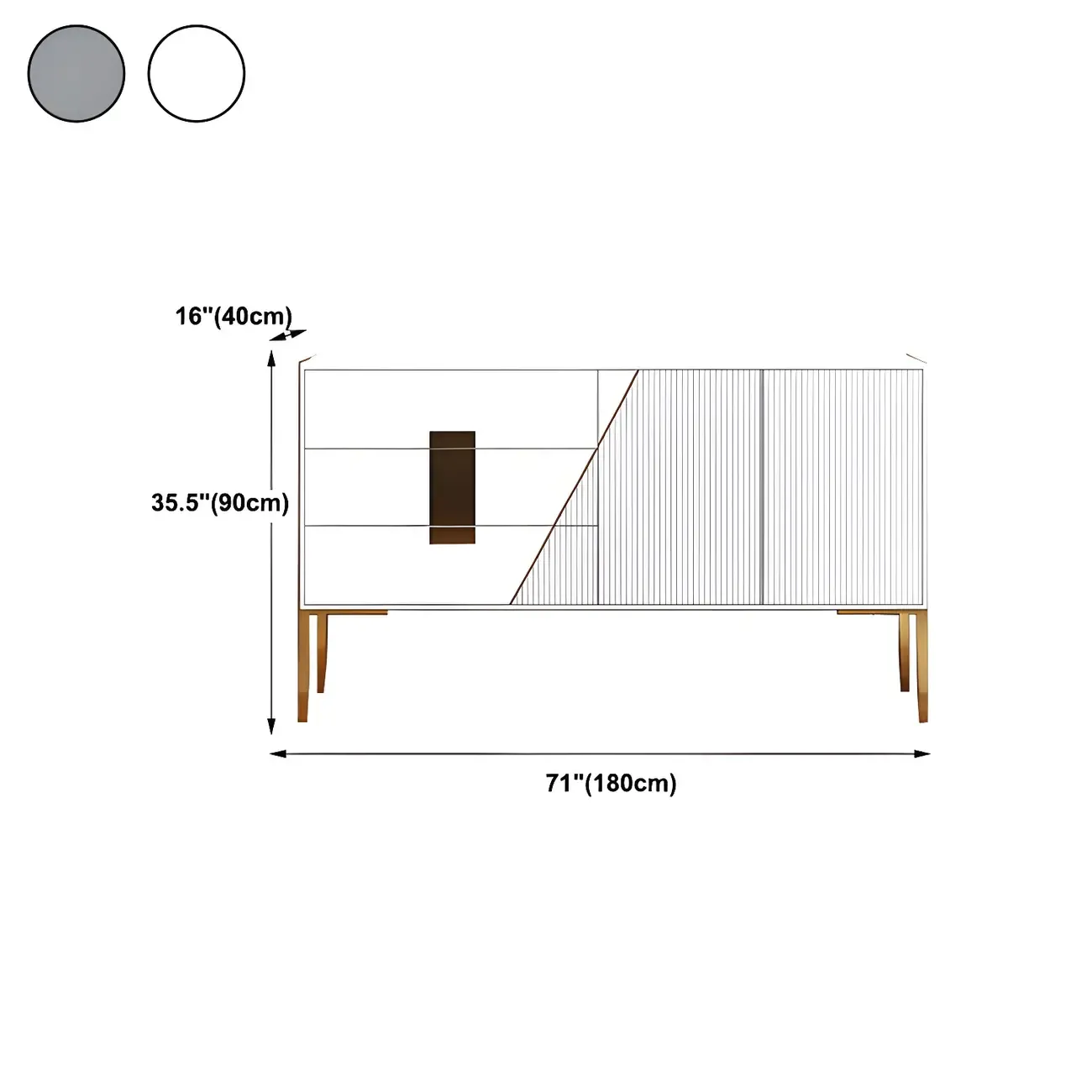 Glam Sleek Wooden Sideboard with Drawers  Image - 19