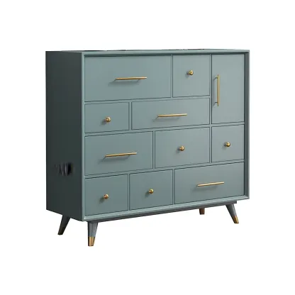 Glam Birch Wood Buffet Table with Multi-Drawers Image - 6